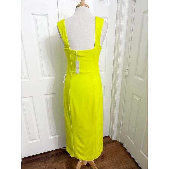 Show Me Your MUMU Neon Citrine Yellow Sleeveless Eden Midi Dress Large NWT - Picture 3 of 5